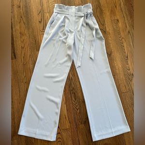 Express Light Blue halogen Wide Leg Paperbag Waist Pants